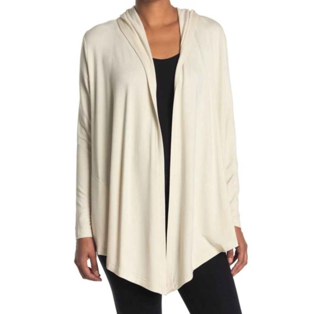 Splendid hooded open front long cardigan M